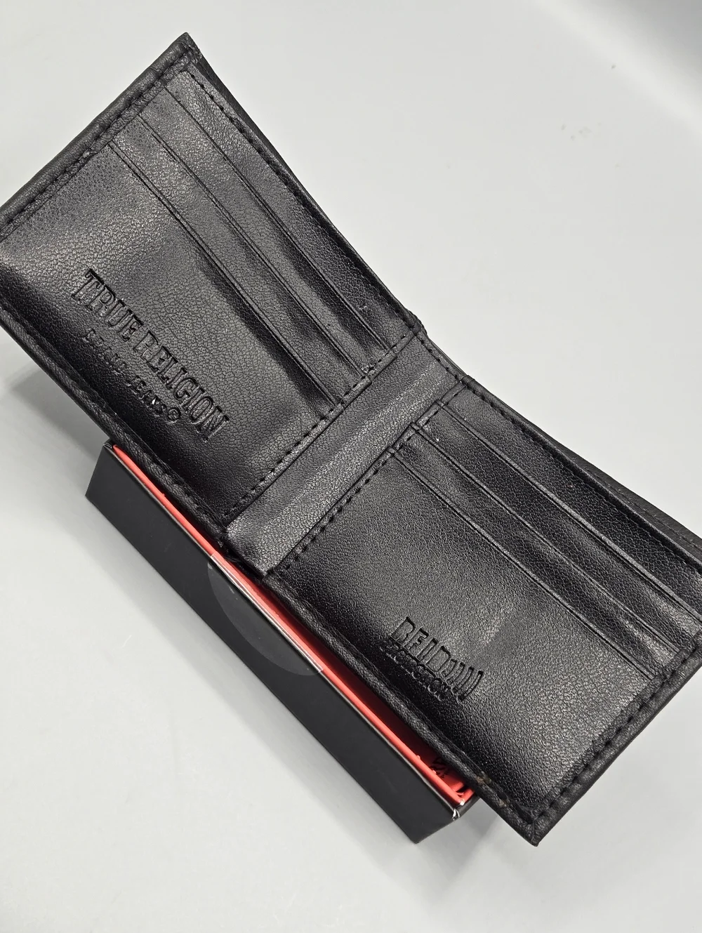 True Religion Men's Black Leather RFID Wallet